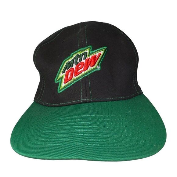 Mountain Dew MTN Promo Snapback Hat Black / Green OS - Picture 1 of 8